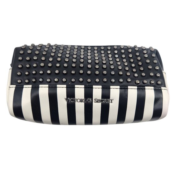 Victorias Secret Island Tote Bag Stud Pouch Beach Pink Black Stripe Travel 2016 - Picture 4 of 16